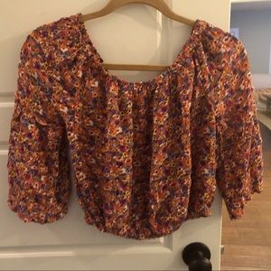 Boho Off Shoulder Floral Top